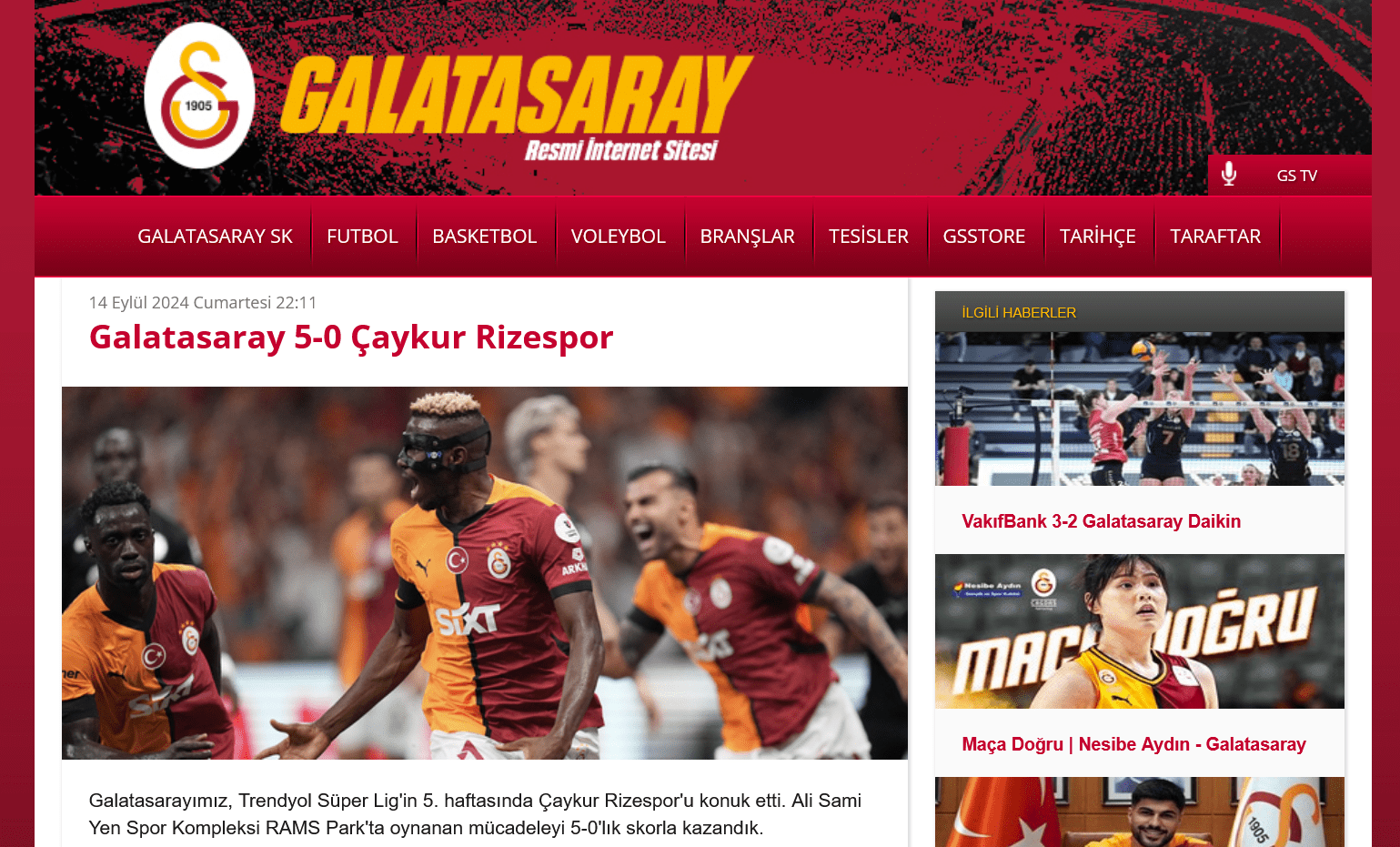 Galatasaray.org - Rize maçı