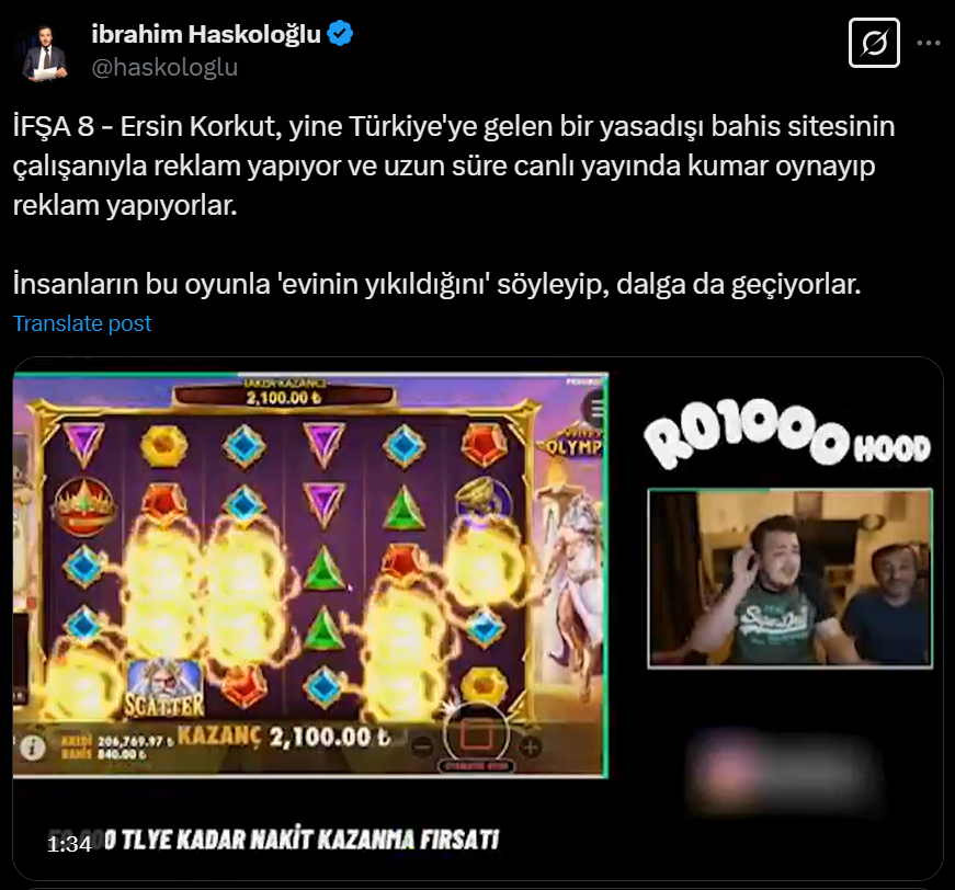 İbrahim Haskoloğlu İfşa Ersin