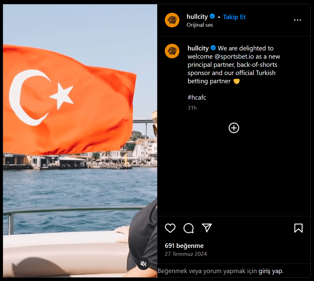 Hull City - Sportsbet Instagram paylaşımı