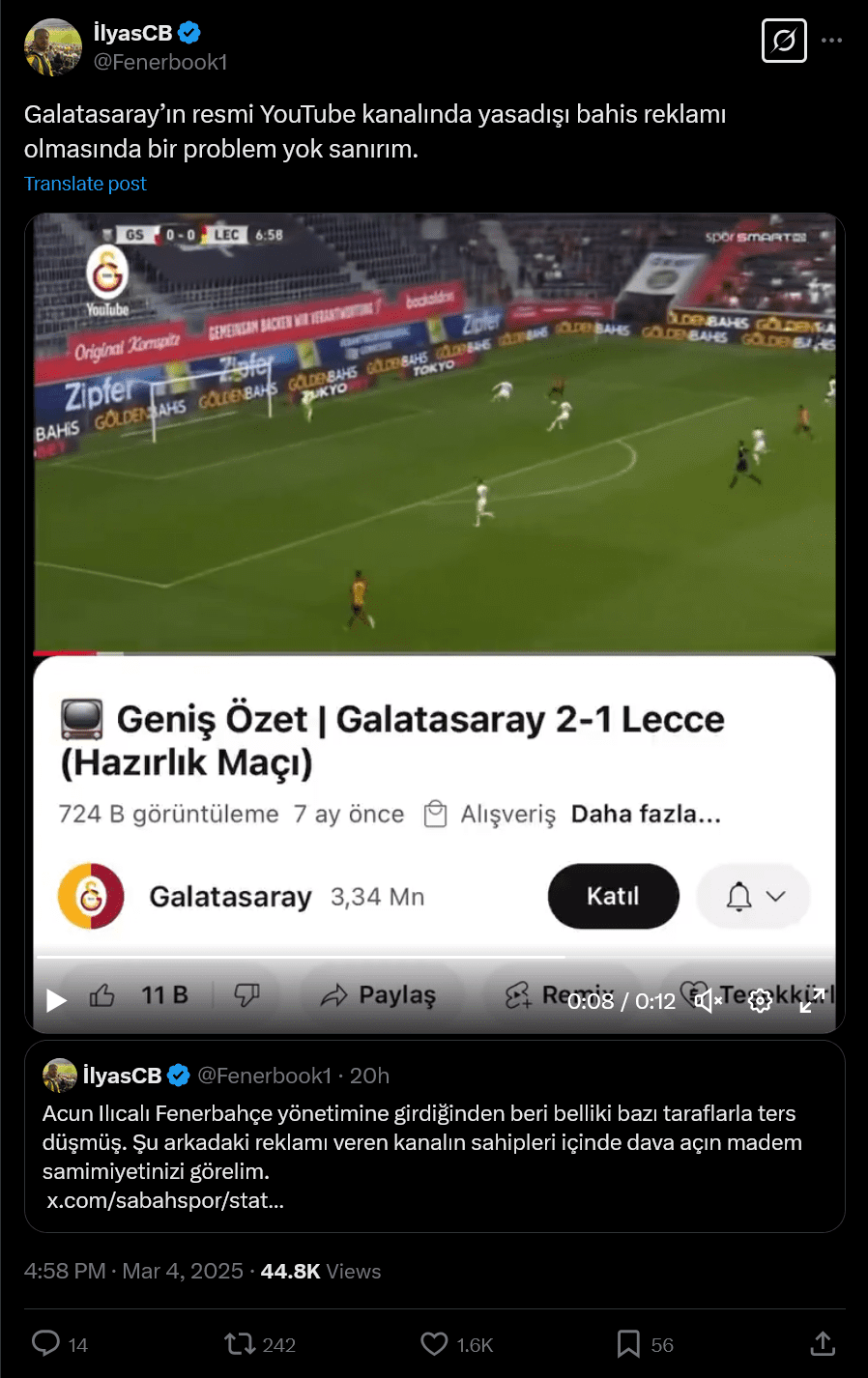 GSTV bahis reklamları