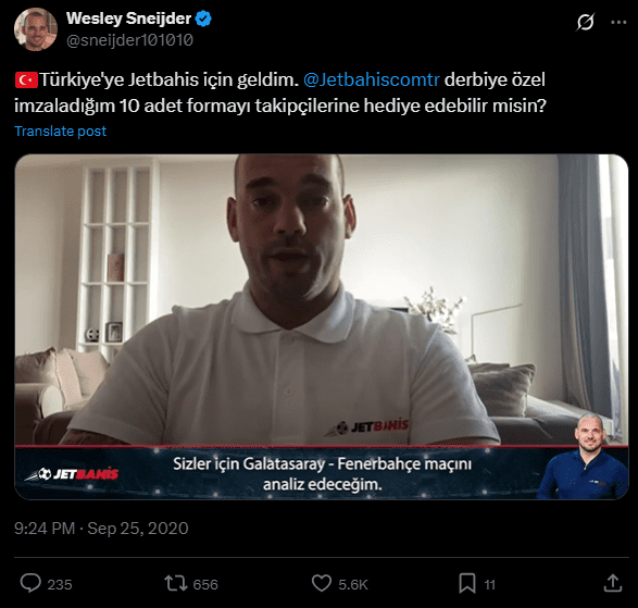 Wesley Sneijder Jetbahis