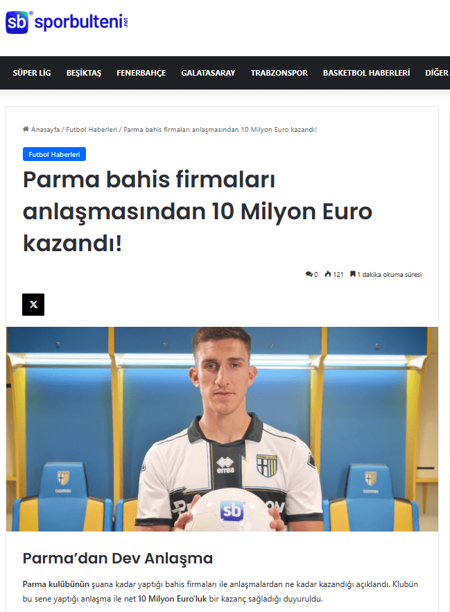Sporbulteni.net Parma duyurusu